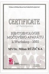 Veterinář Praha 4 - Certifikát - RTG